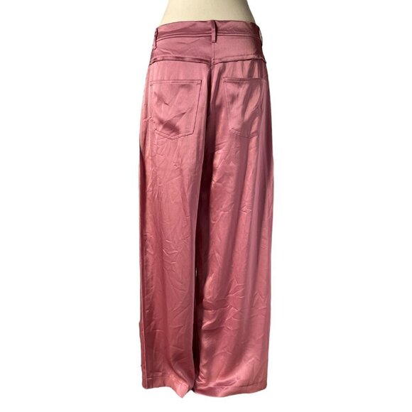 Nanushka Western Marfa Pink Wide Leg Pants L - Picture 3 of 6